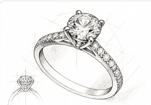 Boceto de anillo de compromiso